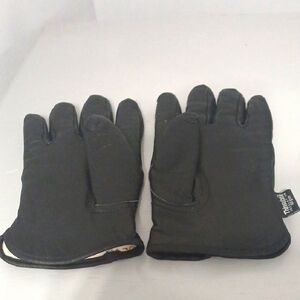 Black Leather Insulated Gloves, Gentle Used, Sz L , Unisex, 100gram